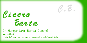 cicero barta business card